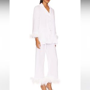 Sleeper Pajama set in White with double detachable feathers in size XS.
